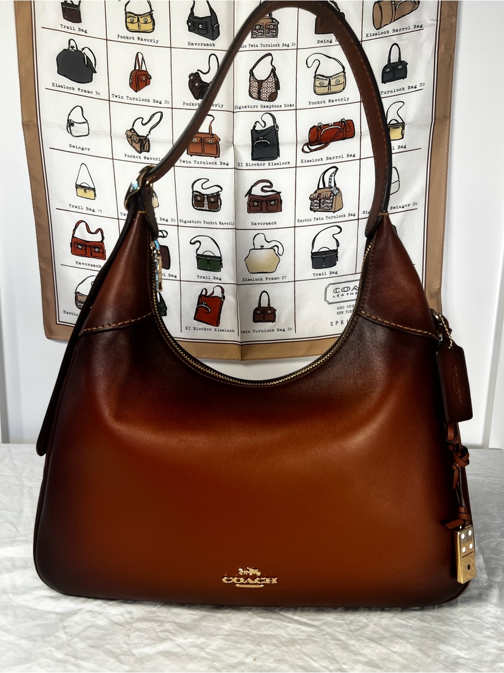 Coach Ella Shoulder Bag in Burnished Redwood Leather - Like New - Picture 2 of 9